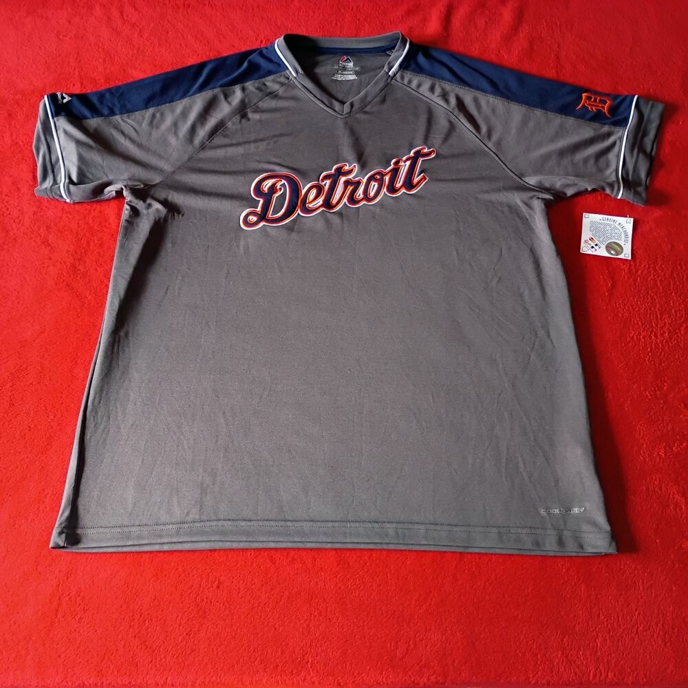 Detroit Tigers Legacy of Champions Majestic Jersey Cool Base Mens 2XL XXL New